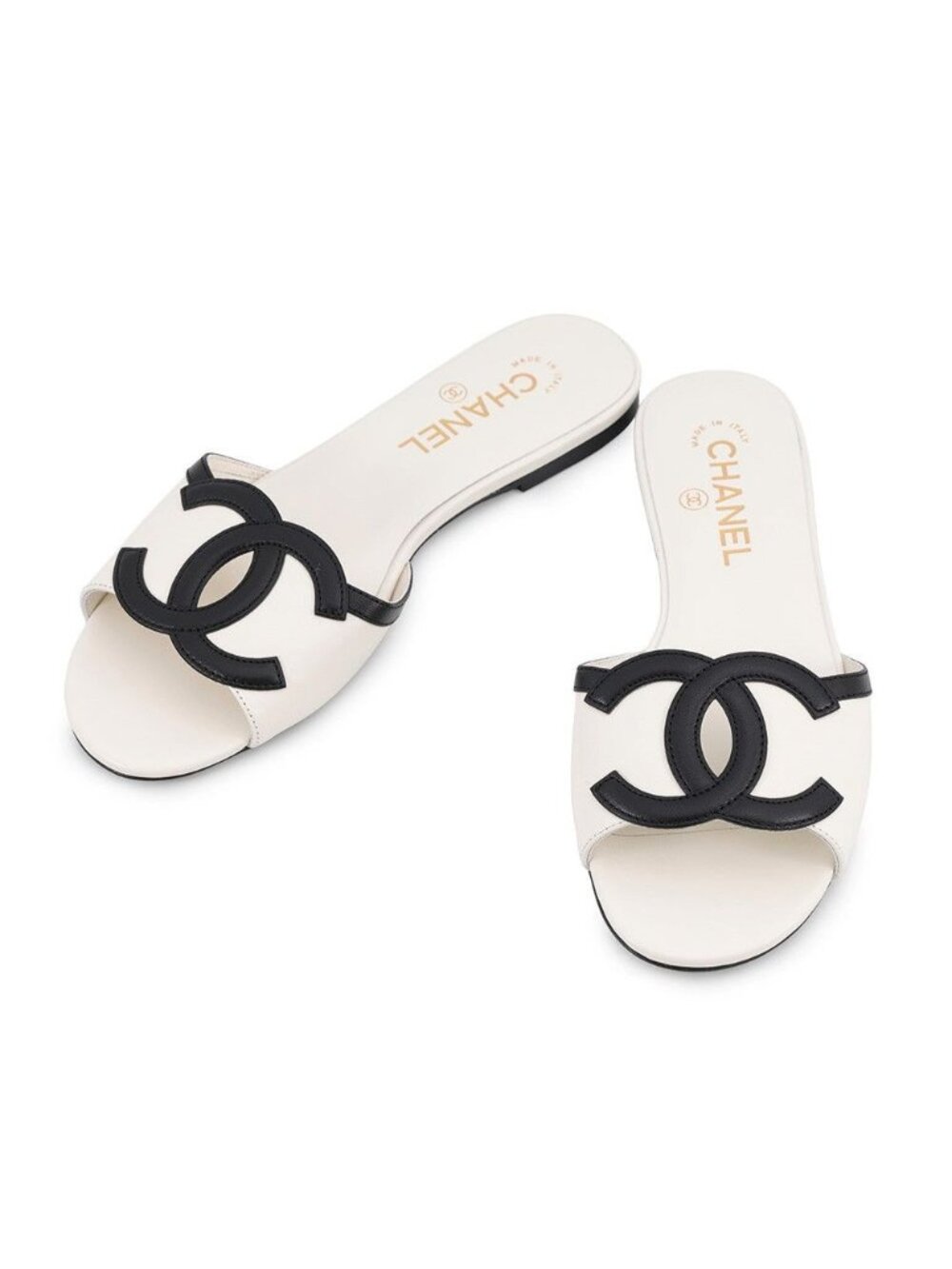 Chanel Sandals CC Logo Mules Lambskin